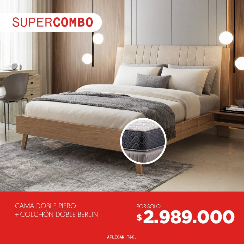 Súper Combo Piero + Colchón doble Berlin por solo $2.989.000