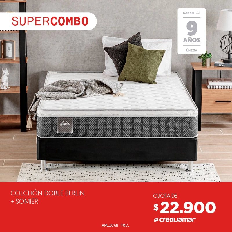 Súper combo Colchón Doble Berlín + Somier cuota de 22.900