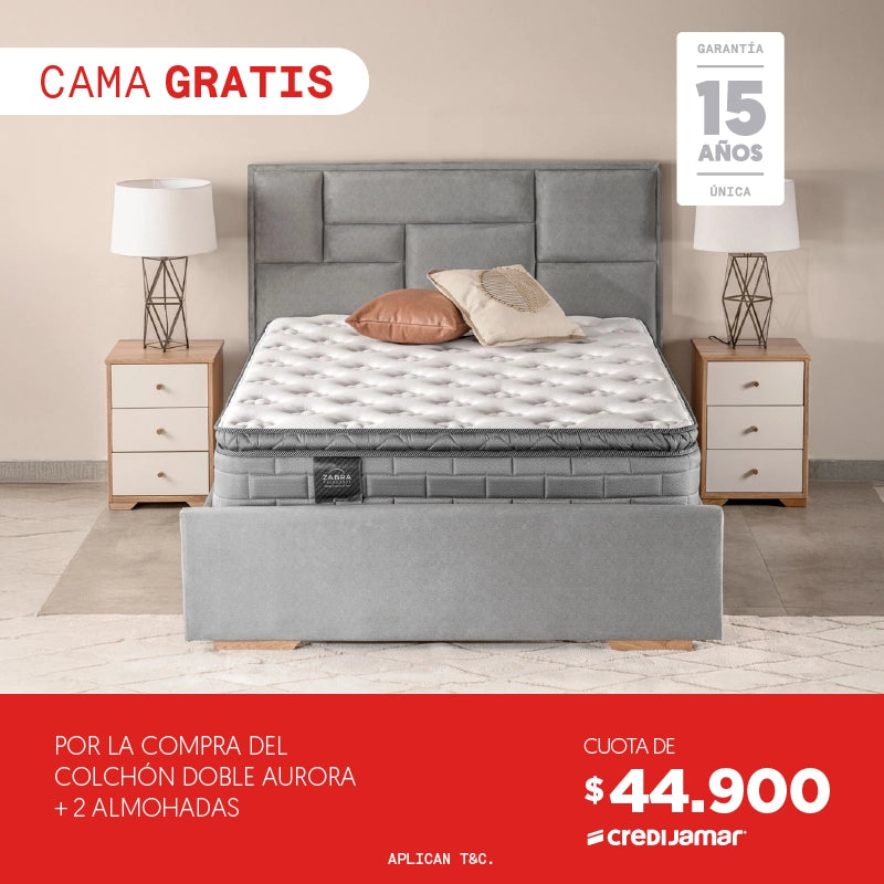 Súper Combo por la Compra del Colchón Doble Aurora + 2 Almohadas Cuota de $44.900