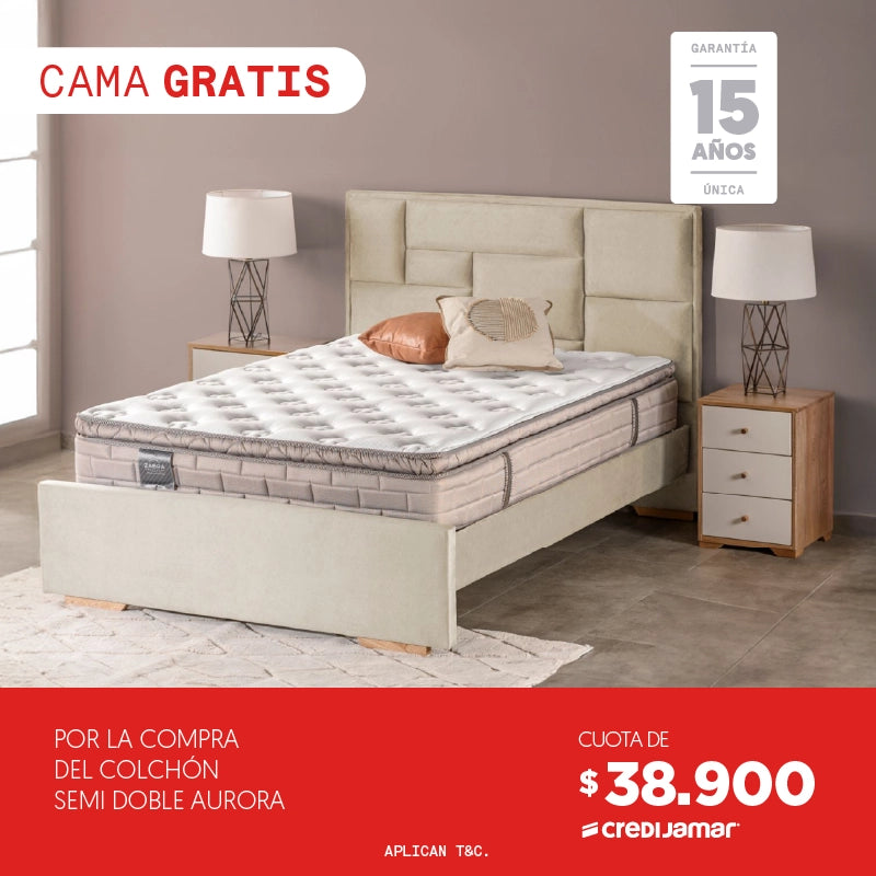 Súper Combo por la Compra del Colchón Semi doble Aurora Cuota de $38.900