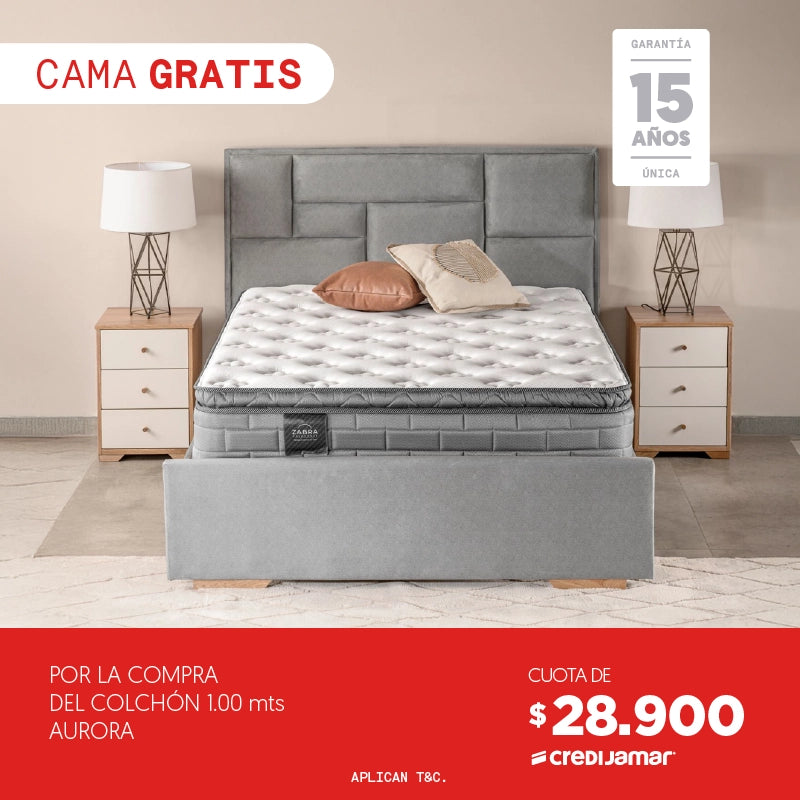 Súper Combo Colchón 1.00 Mts Aurora + Cama Gratis cuota de $28.900