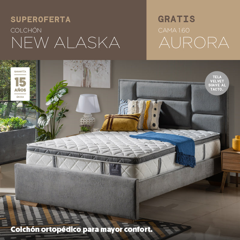 Súper oferta Colchón New Alaska + Gratis Cama Aurora