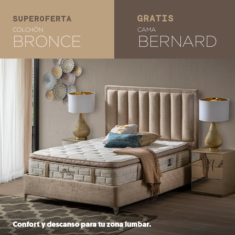 Súper oferta Colchón Bronce + Gratis Cama Bernard